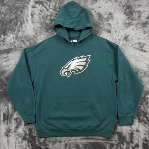 NFL Team Apparel Philadelphia Eagles Hoodie Mens XL Green Pullover Logo 7656